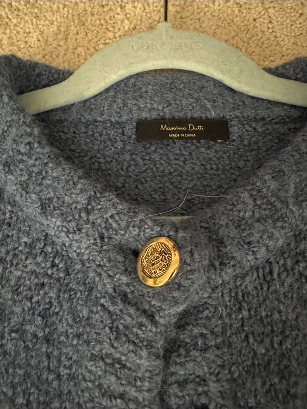 Massimo Dutti Blue Knit Button-Front Kids Cardigan - Picture 2 of 6